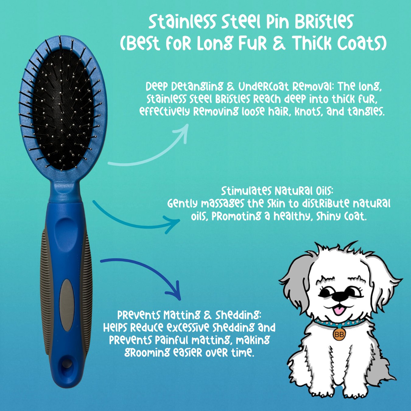 Double-Sided De-Shed Brush